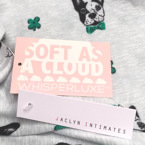 Jaclyn Intimates Shamrock and Bulldog Pajama Pants Gray Size Small - Picture 6 of 9